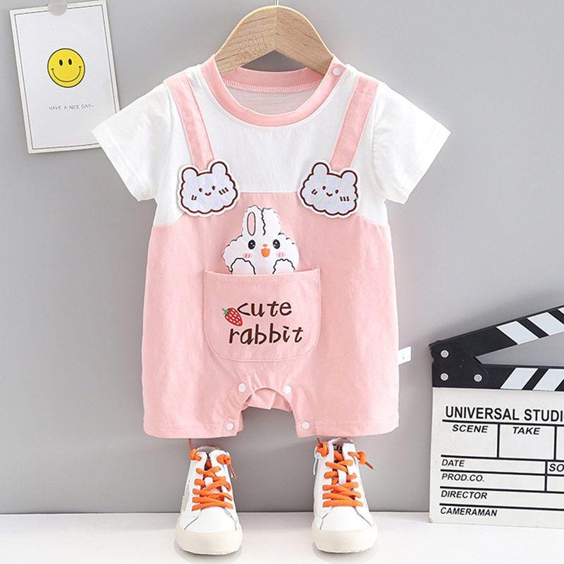 Newborn Summer Fake Two-Piece Baby One-Piece