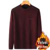 Middle-aged & Elderly Men's Thickened Velvet Knit Sweater Faux Two-Piece