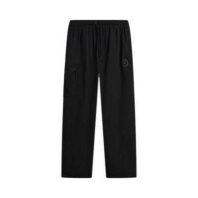 Li Ning Wade Series Solid Color Lace-Up Soft Simple Versatile Sports Long Pants Men Bottoms AYKW007-1
