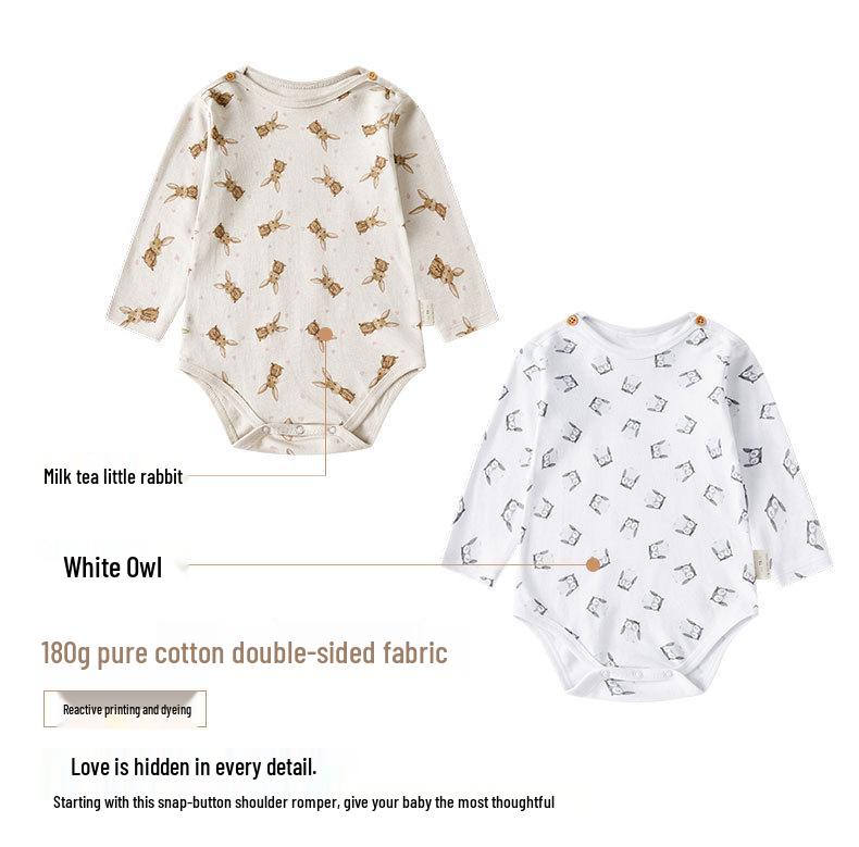 BabyClothes Unisex A-Category Cotton Infant Bodysuit Set – 3-Piece Seasonable, Cute Cartoon Pattern Diaper Cover