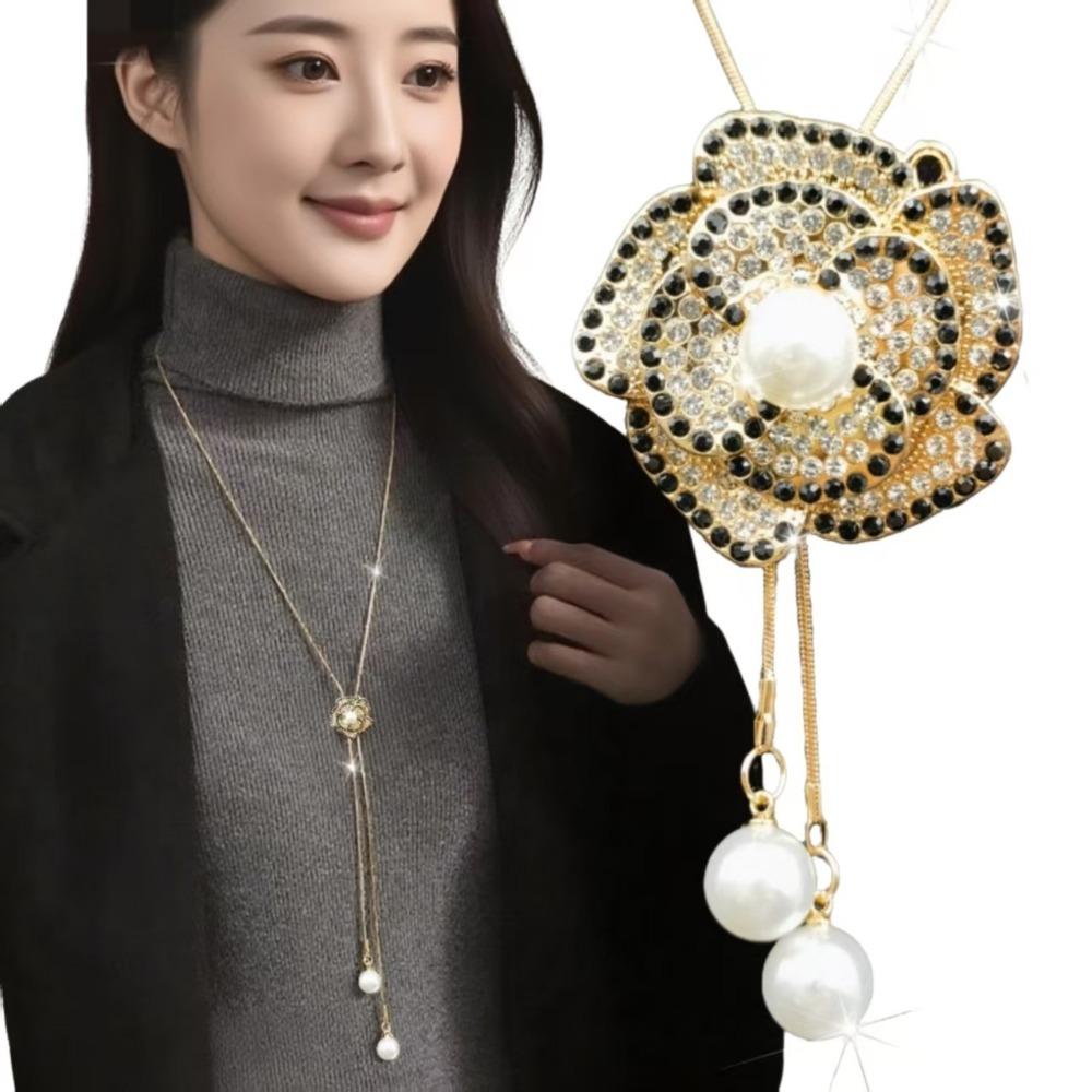Sweater Chain Long Necklace Light Luxury High Sense Versatile Fringed Jewelry Accessories Pendant