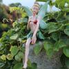 Fee Hars Beeldje, Zittend Elf Figuurtje, Tuin Bloempot Rand Ornament, Landschap Ambacht Decoratie