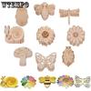 54pcs Unfinished Blank Wooden Cutouts Craft for Kids Suit for Children's Painting DIY Room Decoration Gift Giving Surprise