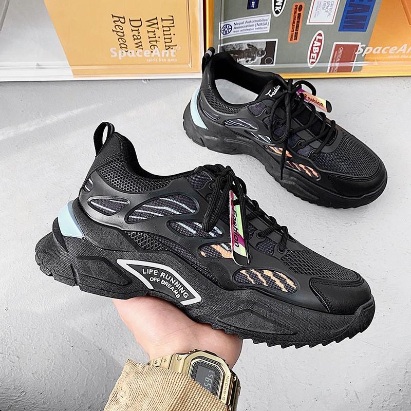 Fashion 2024 Men Casual Shoes Summer Heighten Sneakers Breathable Lace-Up Men's Sport Running Shoe Fashion Man Thick Soles Mesh Footwear