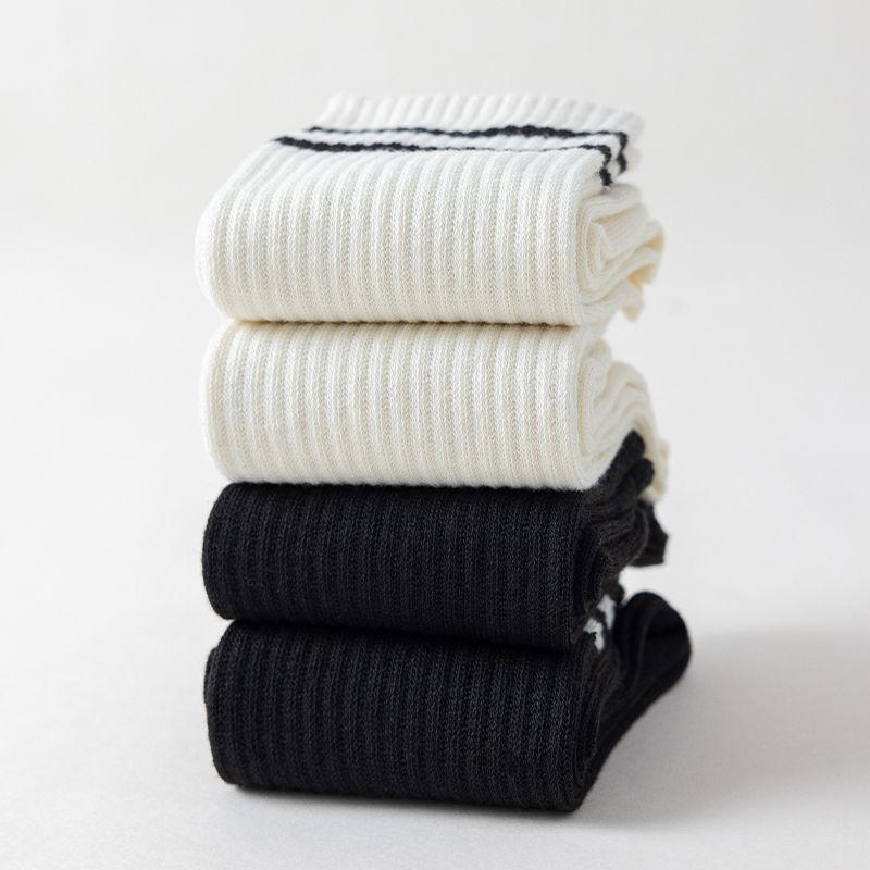 Trendige Socken, Lange Socken für Jungen und Mädchen, Mid-calf Sportsocken für College-Stil, Einfache und reine Baumwoll-Freizeitsocken