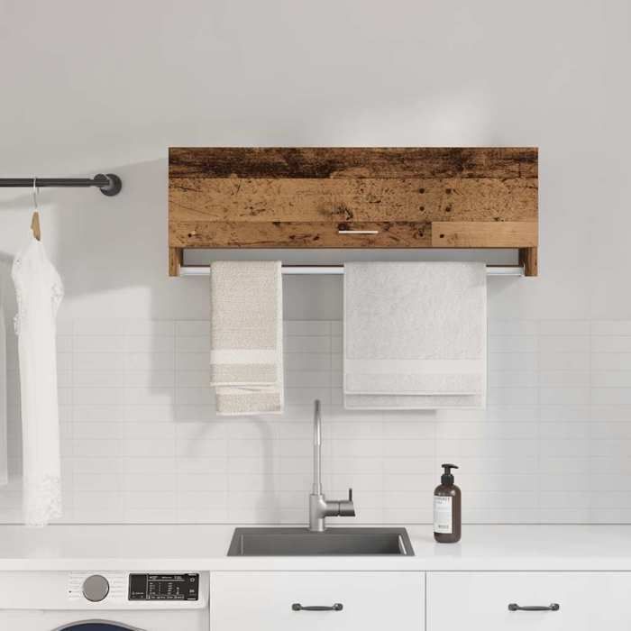 VidaXL Garde-robe vieux bois 100x32,5x35 cm bois d'ingénierie, armoire de rangement, organisateur de garde-robe, organiseur 856616