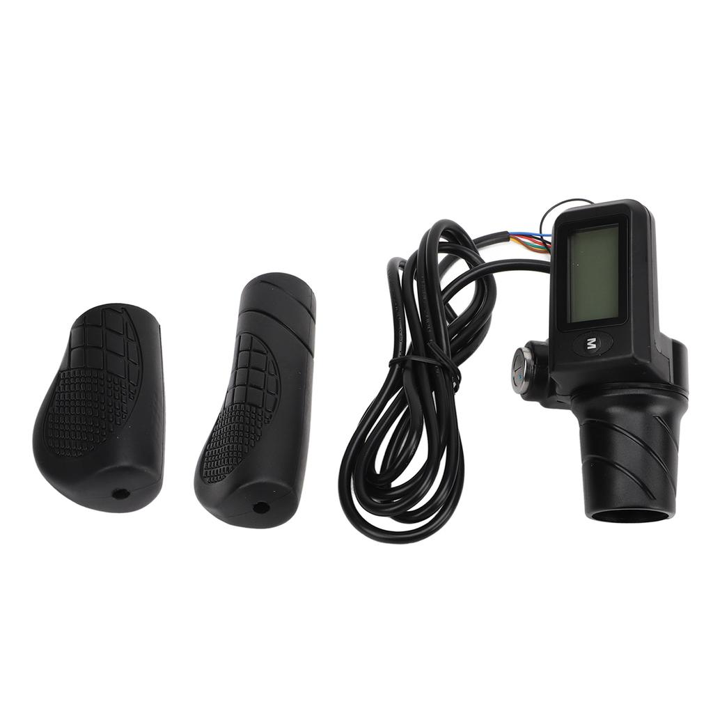 805 LCD Display Panel Throttle Grip Set Electric Bike Scooter Twist Half Throttle Grip with LCD Panel for 22.5mm Handlebars