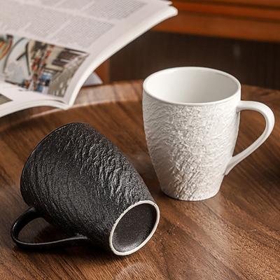 European Marble Pattern Ceramic Coffee Mug and Saucer Black and White Latte Cup Exquisite Afternoon Tea Flower Tea Cup Milk Mug