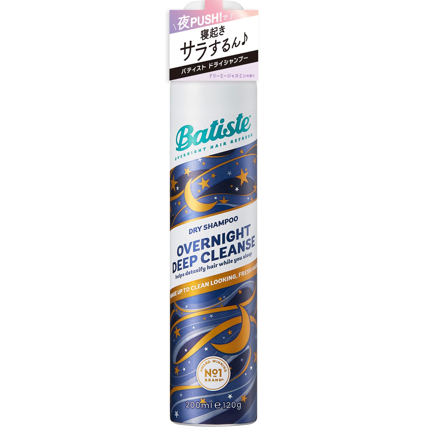 

Batiste Dry Shampoo [Plus Care] Overnight Dry Shampoo Smooth, Smooth, Non-sticky, Night Care, Dreamy Jasmine Scent, 120g