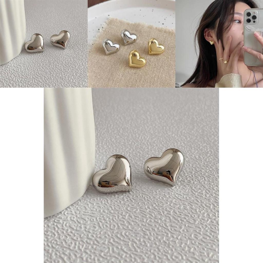 Stylish Ins Trendy Heart Earrings In Gold And Silver Unique Vintage Jewelry For Women