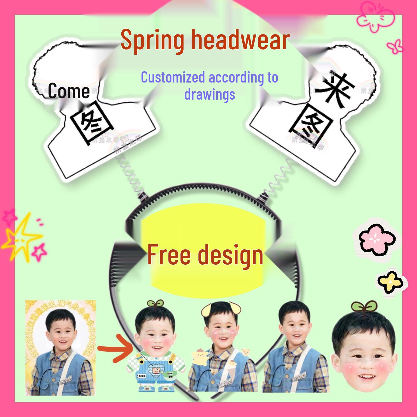 Ma Boqian 3D Spring Headband Hair Clip Concert Merch with Picture Design Douyin Style