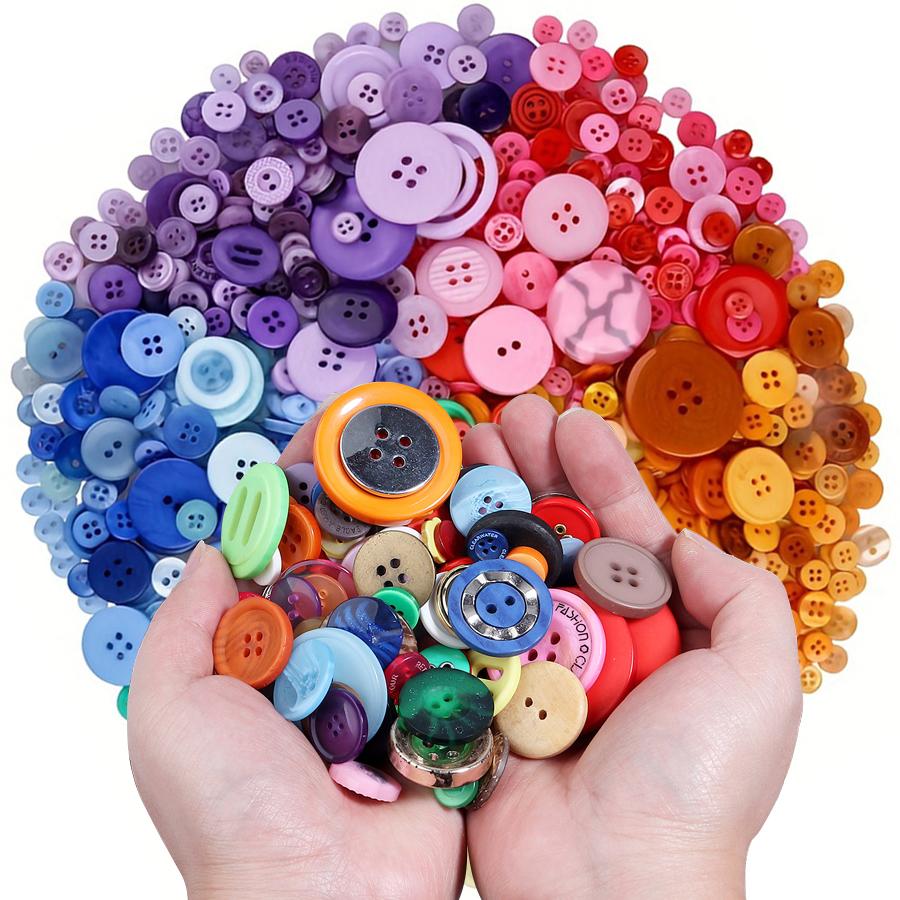 40/80pcs 0.7-2.5cm Round Plastic Button for DIY Crafts Sewing Household Sewing Accessories Clothing Decoration Button