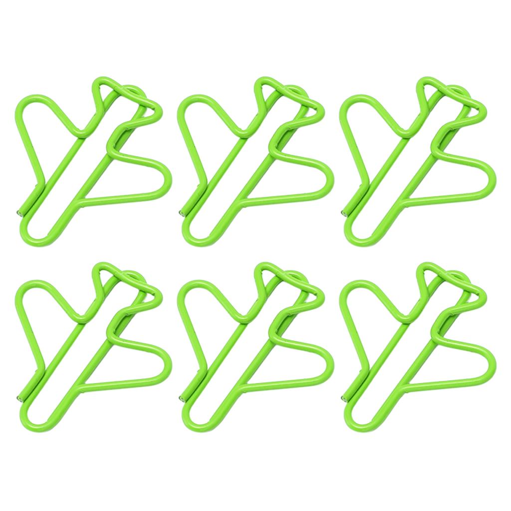 100Pcs Cute Paper Clips Plane Shape Design Covered Wire Bright Color   Paperclips for Scrapbook Card Papercraft