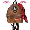 Used Disney Collaboration Vintage Leather Backpack with Bandana Charm