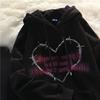 Streetwear Hoodie For Women With Letter Print Polyester Long Sleeve Casual Sweater