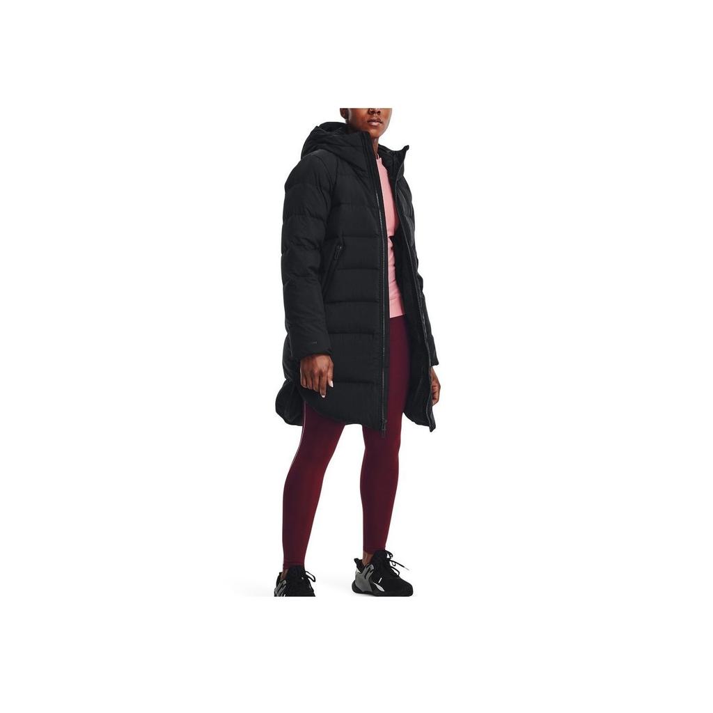 Under Armour ColdGear Infrared Kapuzen-Daunenjacke Mittellang Damen Oberbekleidung Schwarz 1364899-001