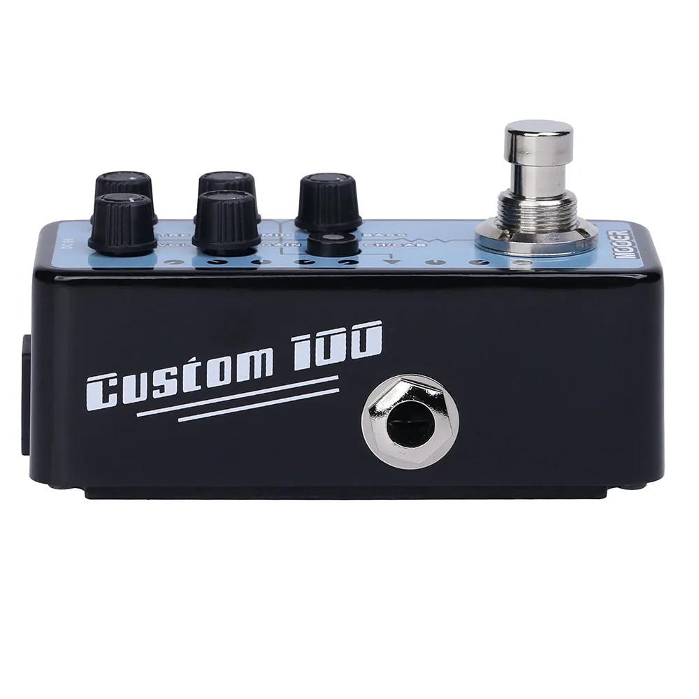 MOOER 018 Custom 100 Guitar Effect Pedal Digital Preamp Cabinet Simulation Dual Channels 3-Band EQ & Gain Electric Guitar Pedal