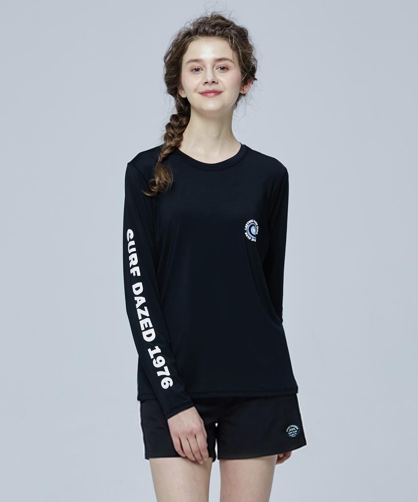 Leijibi [Set] Lettering Loose Fit Long Sleeve Rash Guard + Swimsuit Shorts Set W (3 Colors)