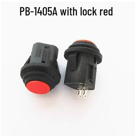 14MM Waterproof Self-Reset/Lock Button Switch - Red, Green, Black, Blue, Yellow, White