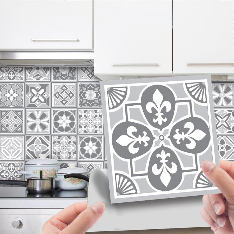 24 τμχ αυτοκόλλητα τοίχου Vintage αδιάβροχα αυτοκόλλητα αυτοκόλλητα βινυλίου πλακάκια τοίχου σπιτιού κουζίνας μπάνιου