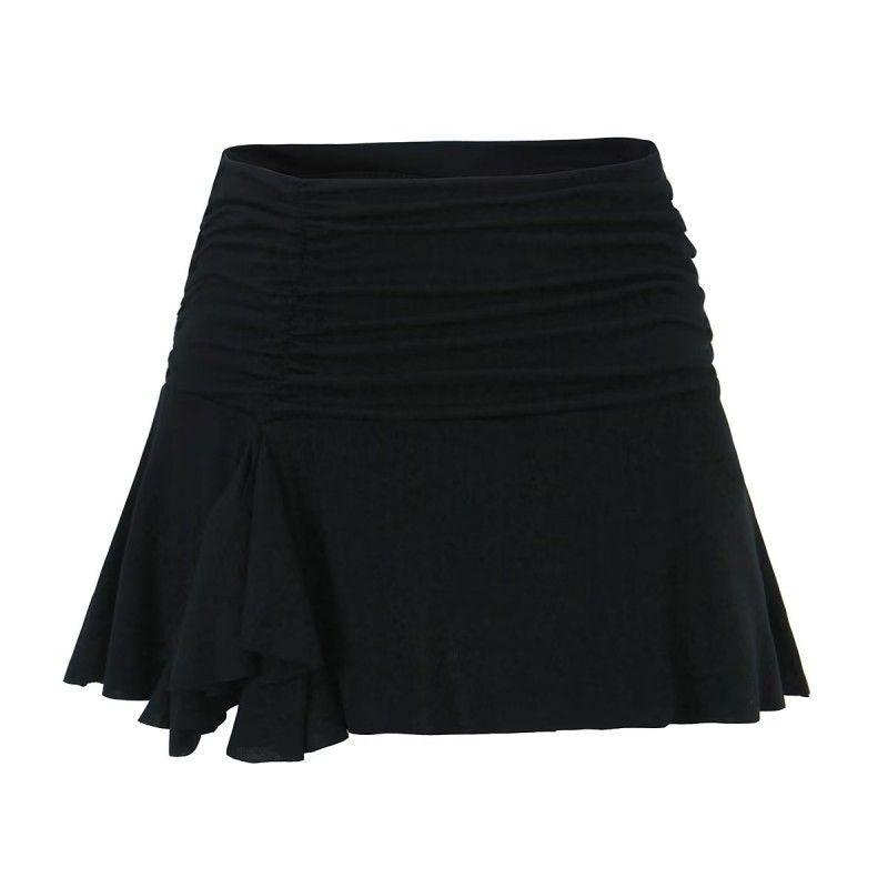 

Super Popular Fashion Pure Desire to Show Figure Ruched Mini Skirt Black(High quality) L
