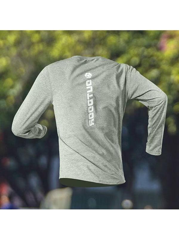 Men's Quick-Dry Long-Sleeve Running T-Shirt - Round Neck, Autumn Fitness & Cycling Base Layer