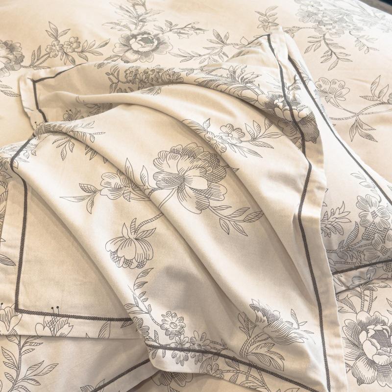 Thickened All-Cotton 4-Piece Floral Duvet Cover & Bed Sheet Set for Autumn/Winter