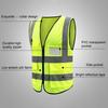 Warnweste mit hoher Sichtbarkeit und mehreren Taschen, Sicherheitsstrickgewebe, reflektierende Weste, Kleidung