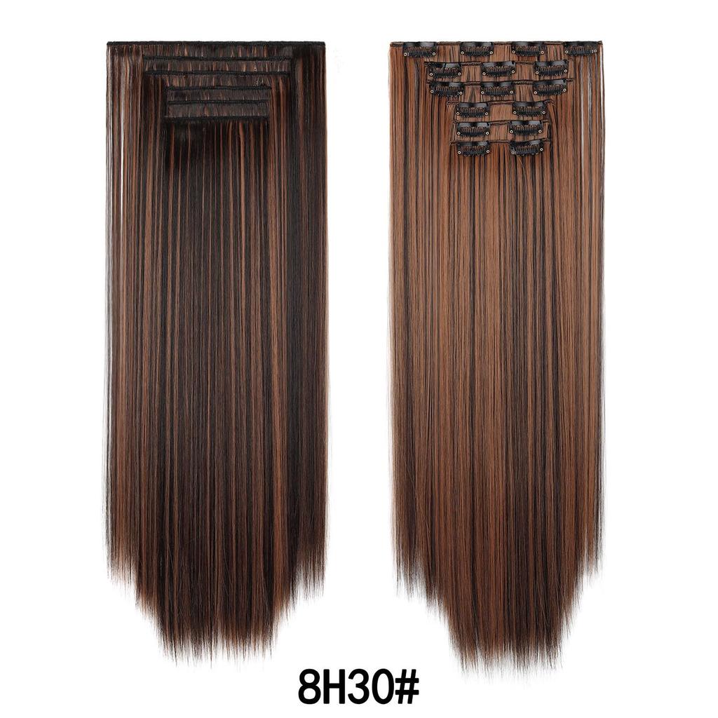 6Pcs/Set Clip-in Hair Extensions Long Straight Hair for Full Head Synthetic Hairpiec for Women Ladies