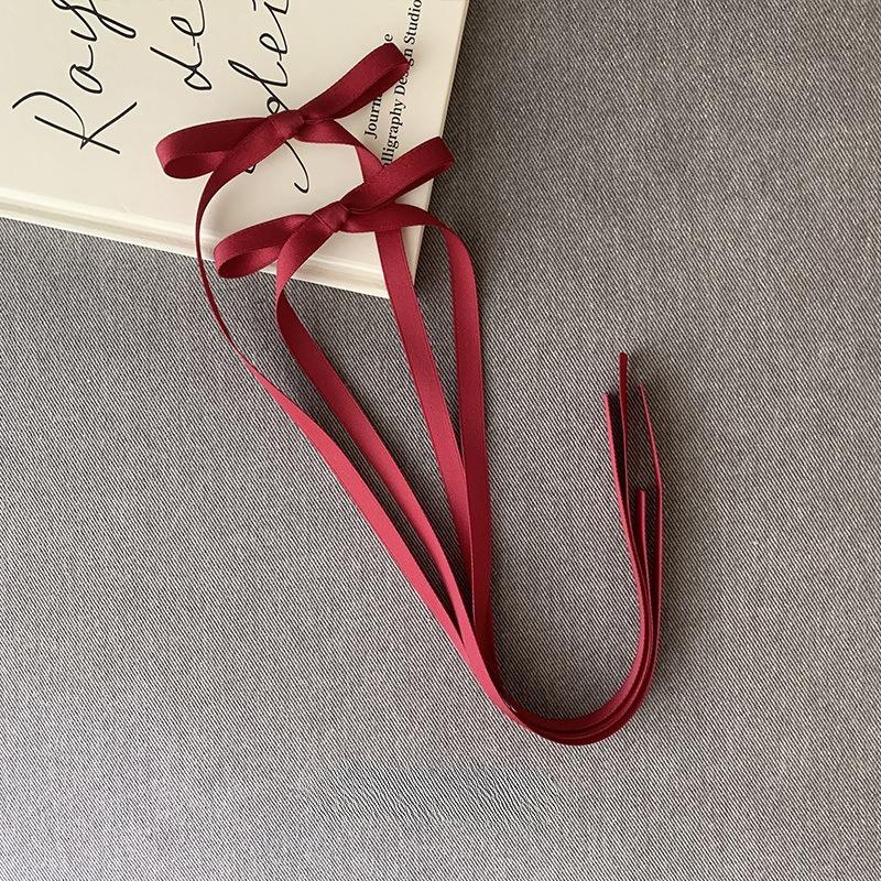 Solid Color Ribbon Hair Clip Female Long Streamer Sweet Temperament Duckbill Clip Simple Hair Accessories