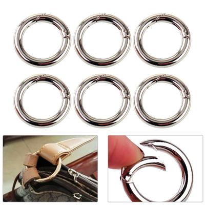 6PCS Outdoor Klettern Runde Karabinerhaken Federverbinder Schlüsselanhänger Schnalle Karabiner