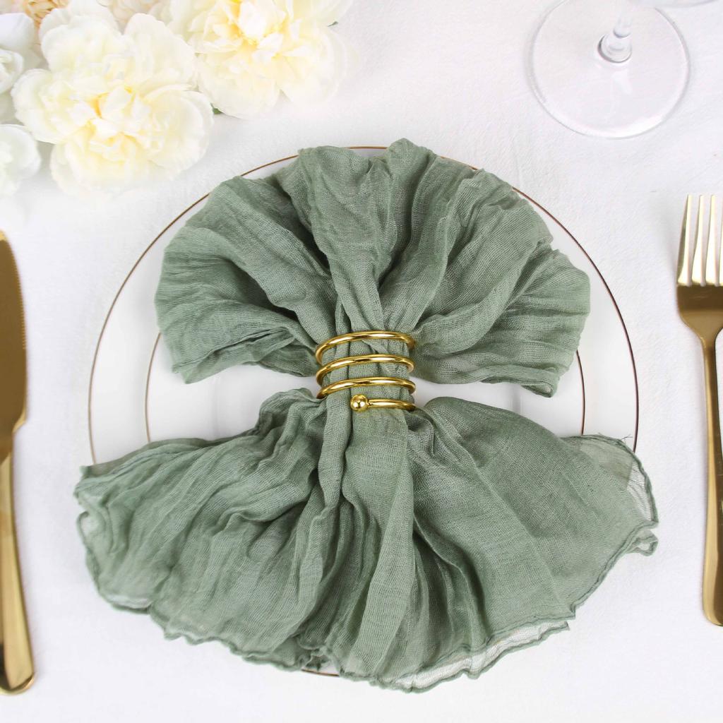 24Pcs Cheesecloth Napkins For Wedding Boho Gauze Table Napkins 50x50cm Christmas Banquets Arches Baby Shower Serving Table Decor