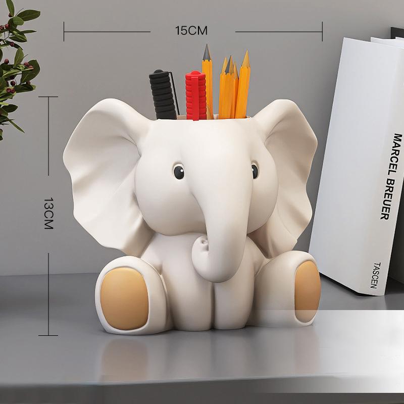 1pc Cat Pen Holder Cute Pencil Holder Multipurpose Pen Storage Ornament Resin Desktop Storage Box Desk Organizer School Supplies