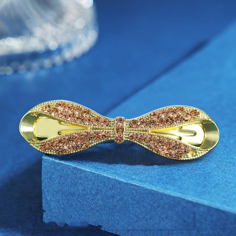 Clip de Primavera de Circonita Blanca Flor de Pedrería Brillante Clip Superior Clip Horizontal Elegante Adorno para el Cabello de Moda para Madres