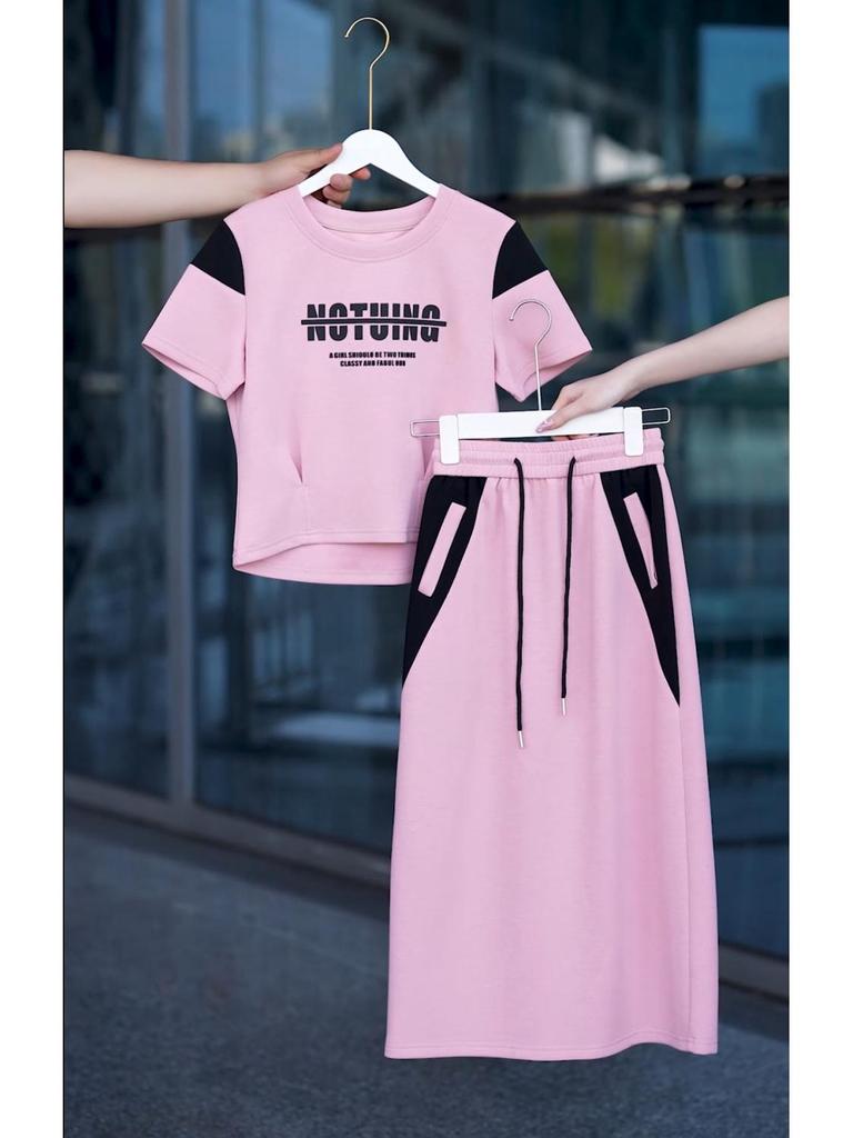 2026 Women's Chic Summer Sports Dress Suit - Age-Reducing Short Sleeve Skirt Two-Piece Set
