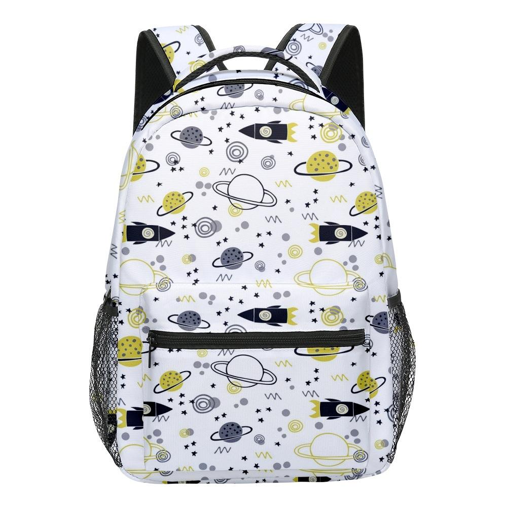 Kpop Youthful School Bags Unisex Space Rocket Spacecraft Travel Bags 3D Print Oxford Waterproof Notebook Shoulder Backpacks