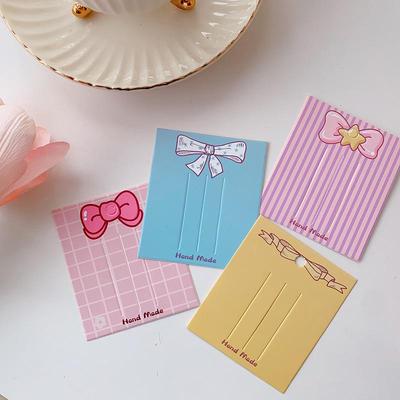 100pcs Adorable Striped Hair Clip Display Cards Colorful Paper for Hair Accessory Small Business Packaging