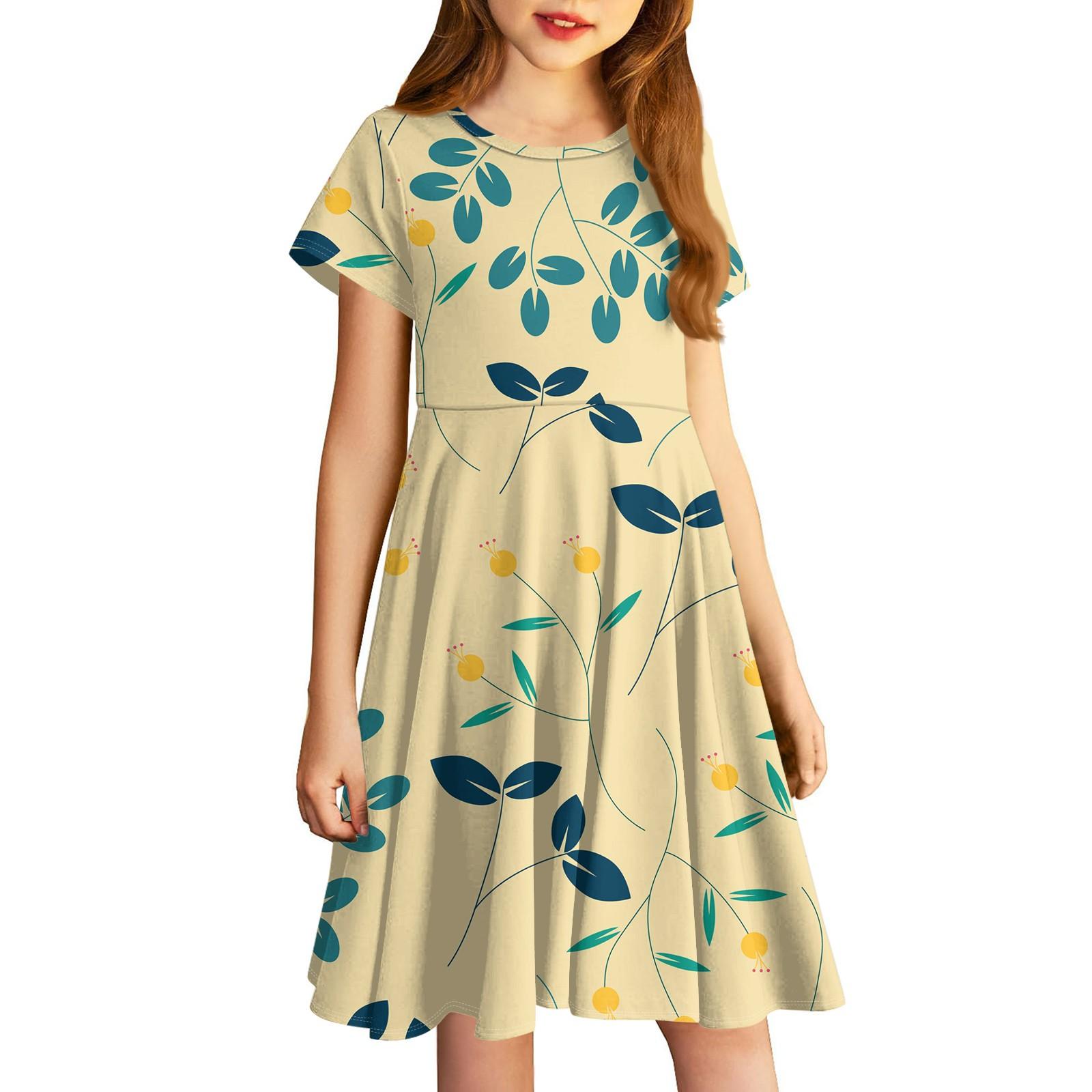 

Юбки для девочек, маленькие цветочные платья с милыми принтами, юбки для детей 120