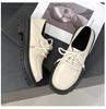 Thick-soled Spring New Low-top Single Women's Shoes Large-size Thick-soled Retro Small Leather Shoes