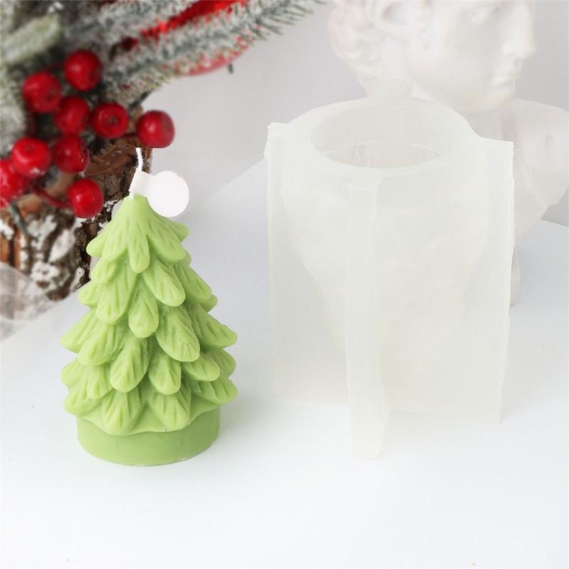 Christmas Tree Candle Molds Pine Cone Silicone Mould Scented Candle Casting Molds Plaster Molds for Home Decorations