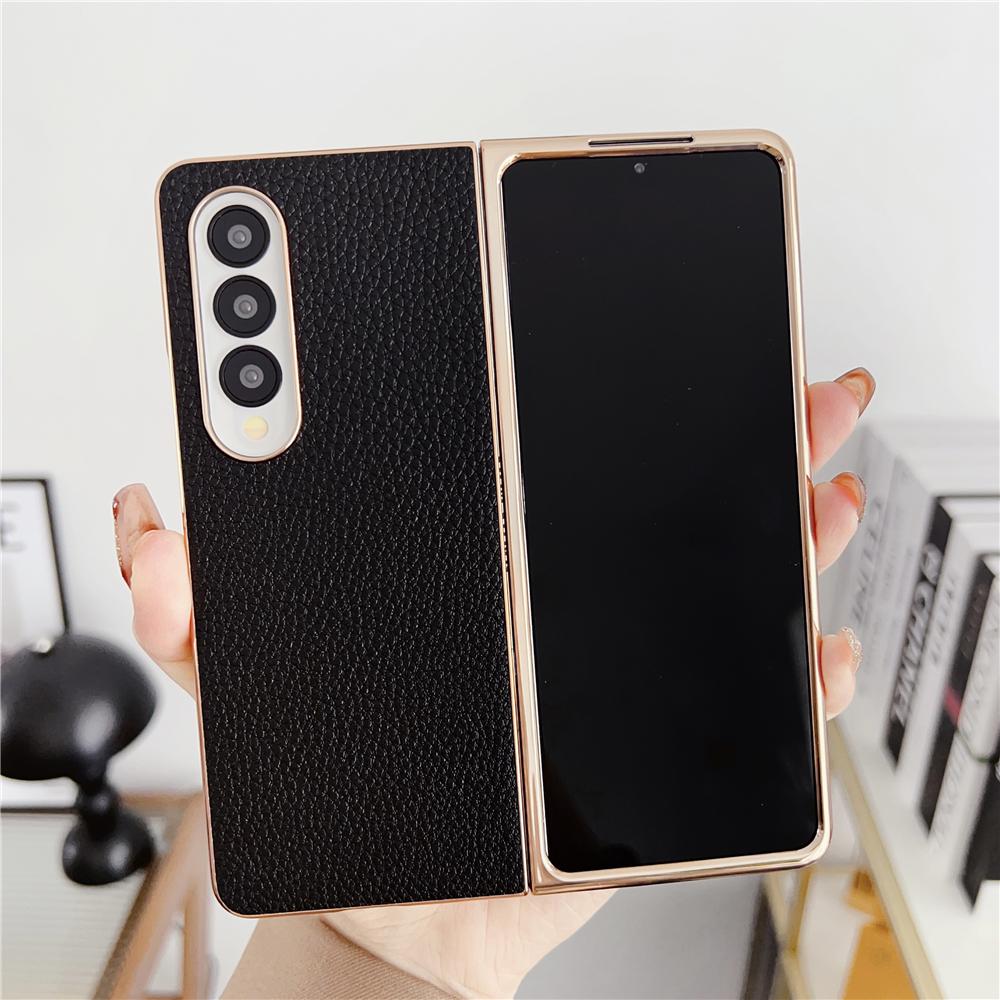 

Ультратонкий чехол для телефона с кожаным покрытием для Samsung Galaxy Z Fold 4 3 5G, противоударный чехол с полной защитой, чехол Fundas for Galaxy Z Fold4(7.6 )