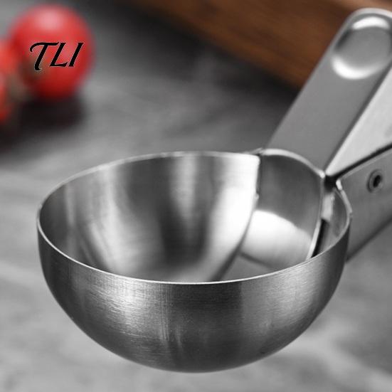 Professional Dessert Portioner Stainless Steel Ice Cream Scoop with Trigger, Easy Release Hard Effortless Food Portioning Tool Dough Scooper, Kitchen