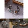 Style Oval Turquoise Bracelet With Vintage Two Tone Leaf Design For Women
