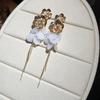 Flower Fairy~ Silver Needle Zircon Flower Tassel Earrings Sweet Holiday Wind Earrings Design Sense Super Fairy Earrings Girl