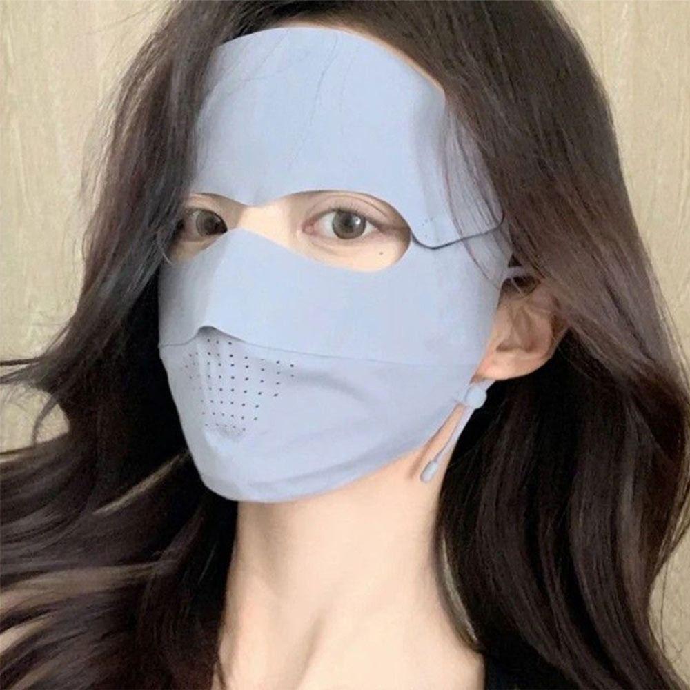 Lenço Protetor Solar Facial de Malha Ice Silk para Pescoço Moda Balaclava para Ciclismo ao Ar Livre