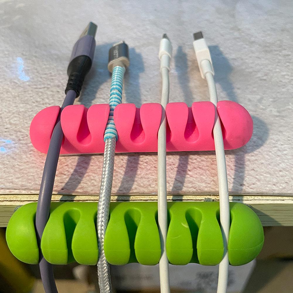 

Phone Line Headphone Cable Winder Cable Clip Cable Clamp Wire Winder 7 Holes USB Cable Organizer коричневий