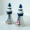 Retro Lighthouse Ornament Handmade Rustic Wooden Lighthouse Statue Coastal Table Centerpiece for Ocean Theme Party Beach House Decor