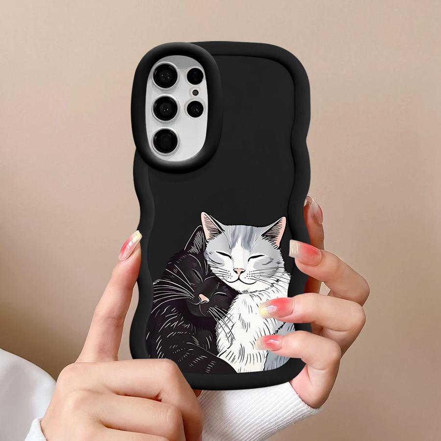 Soft Phone Cover Case for Samsung Galaxy A26 S22 Ultra S23 Plus S21 S25 S24 A25 S20 FE A24 A35 A34 A54 A55 A36 Cute Cat
