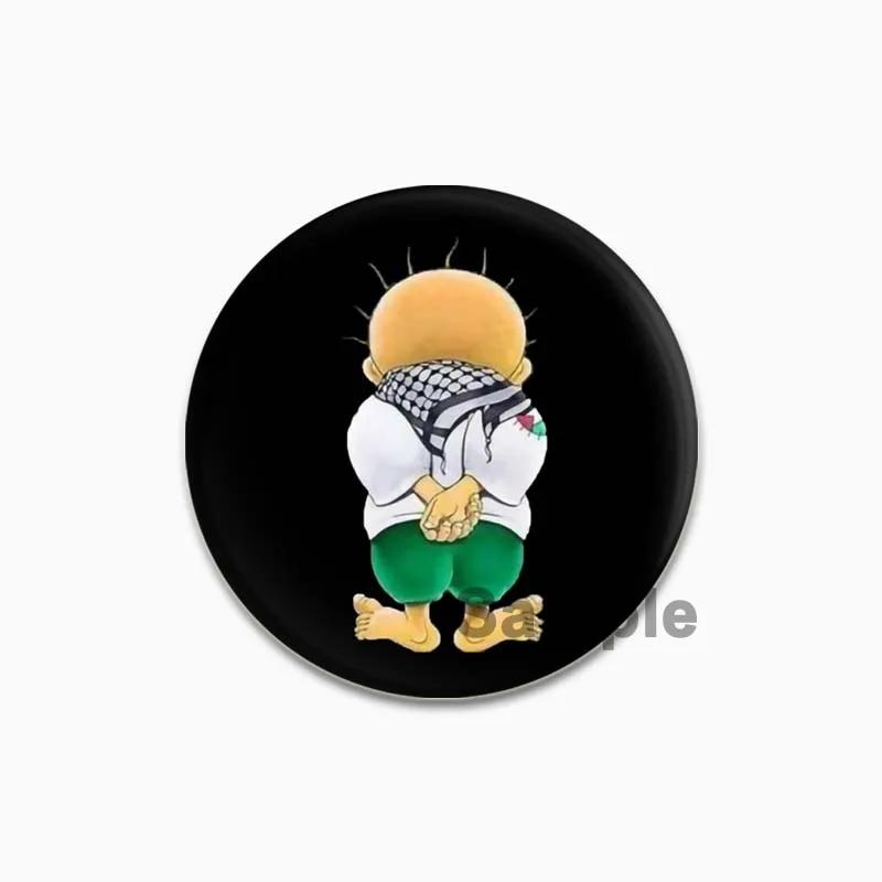 32/44/58mm Funny Cartoon Round Tinplate Pin Brooches Clothes Bag Decor Snap-in Badge Fashion Jewelry Gift