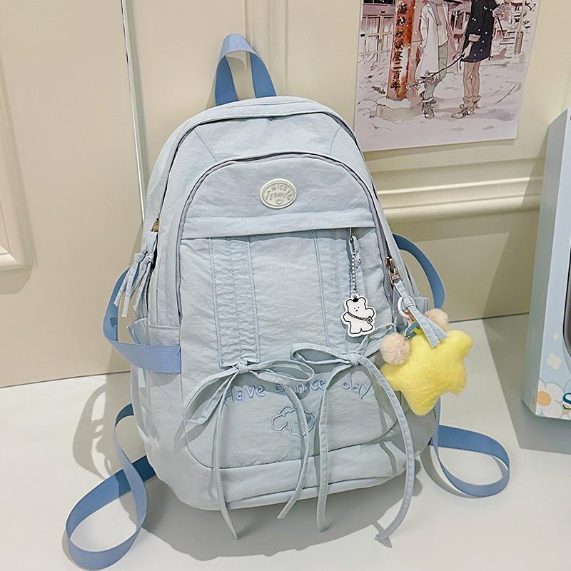 Campus Versatile Student School Bag Female Junior High School Student Cute Large Capacity Computer Backpack High School Student Casual Backpack Tide